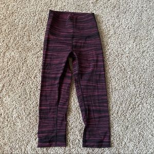 Lululemon Capris Wine Red and Black